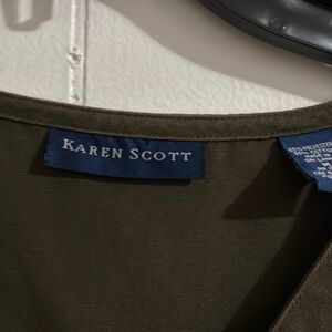 Karen Scott Olive Green Top